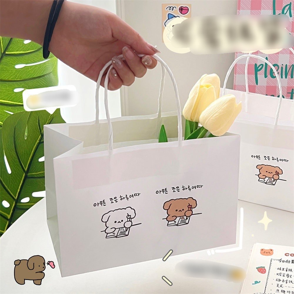 Túi Giấy Có Quai Đựng Đồ Dùng Đựng Quà Tặng Tiện Dụng Hình Cún Hoạt Hình Dễ Thương Cute