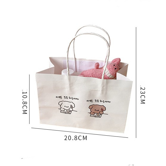 Túi Giấy Có Quai Đựng Đồ Dùng Đựng Quà Tặng Tiện Dụng Hình Cún Hoạt Hình Dễ Thương Cute