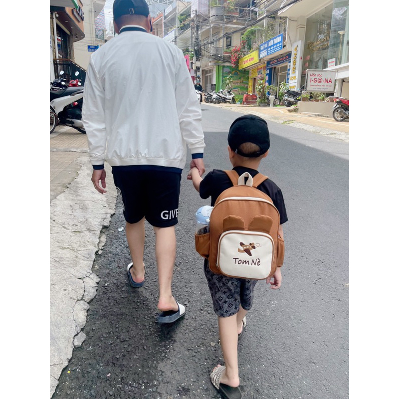 Balo tai thỏ thêu tên phong cách Hàn Quốc