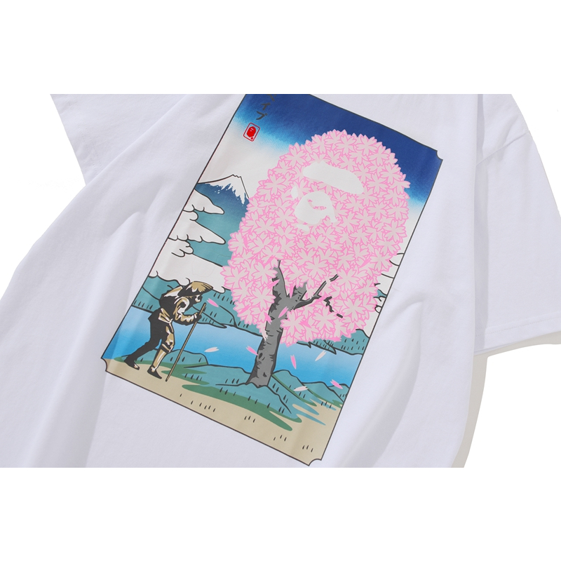 Áo Tee Bape hình in cây hoa anh đào hàng cao cấp ss2023