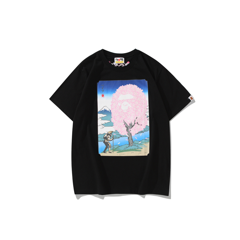 Áo Tee Bape hình in cây hoa anh đào hàng cao cấp ss2023