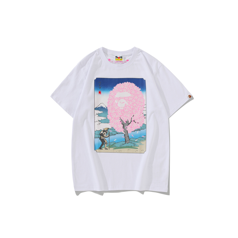 Áo Tee Bape hình in cây hoa anh đào hàng cao cấp ss2023