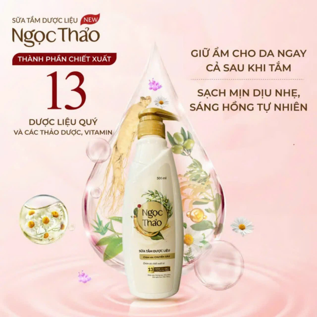 Sữa tắm dược liệu Ngọc Thảo 300ml/500ml