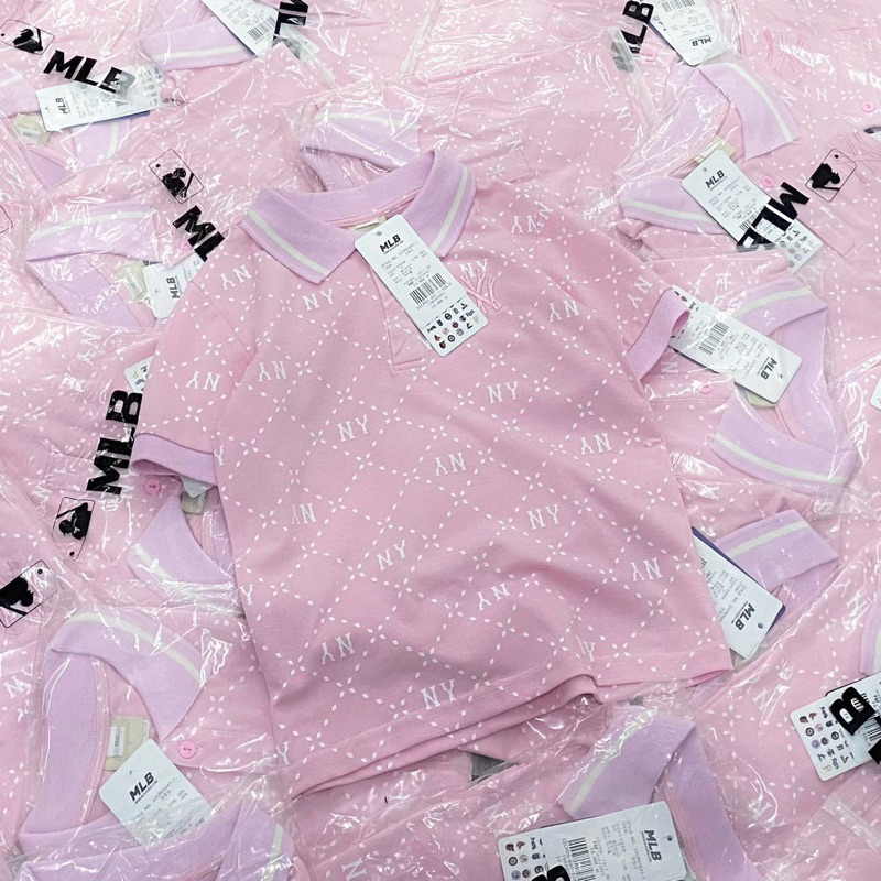 Áo polo cộc tay hoạ tiết Ny M.L.B cho bé trai dòng lớn size từ 20-45 cân