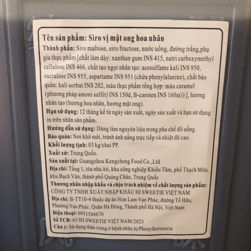 Mật Ong Hoa Hồng HEKANG can 3kg Bao Bì Mới