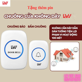 Chuông cửa không dây LW - Chuông cửa cao cấp - Chuông cửa báo khách nút bấm