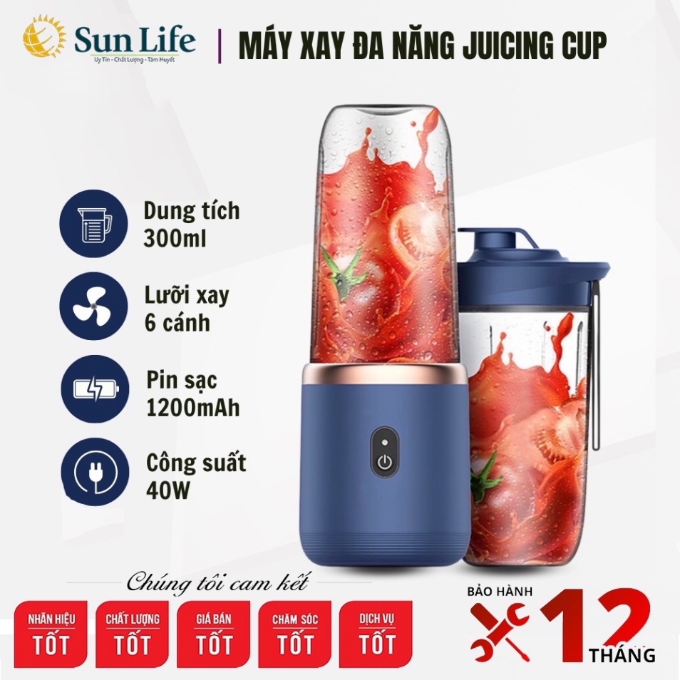 Máy Xay Sinh Tố Cầm Tay Mini - Máy Xay Sinh Tố Juicing Cup 2 Cối Siêu Tiện Lợi