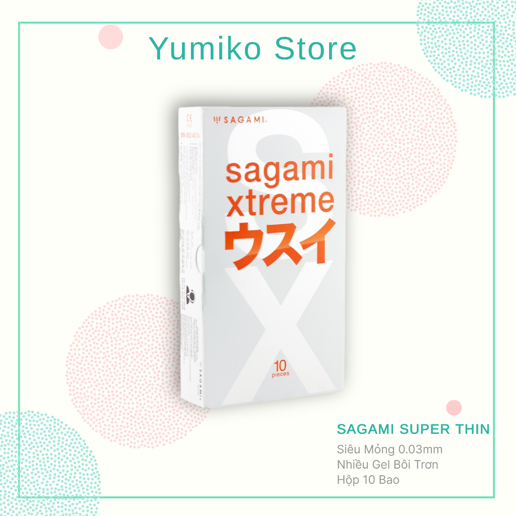 Combo 2 hộp cao cao su SAGAMI Xtreme White Gân Gai & BCS Super Thin Siêu Mỏng, xuất xứ Nhật Bản