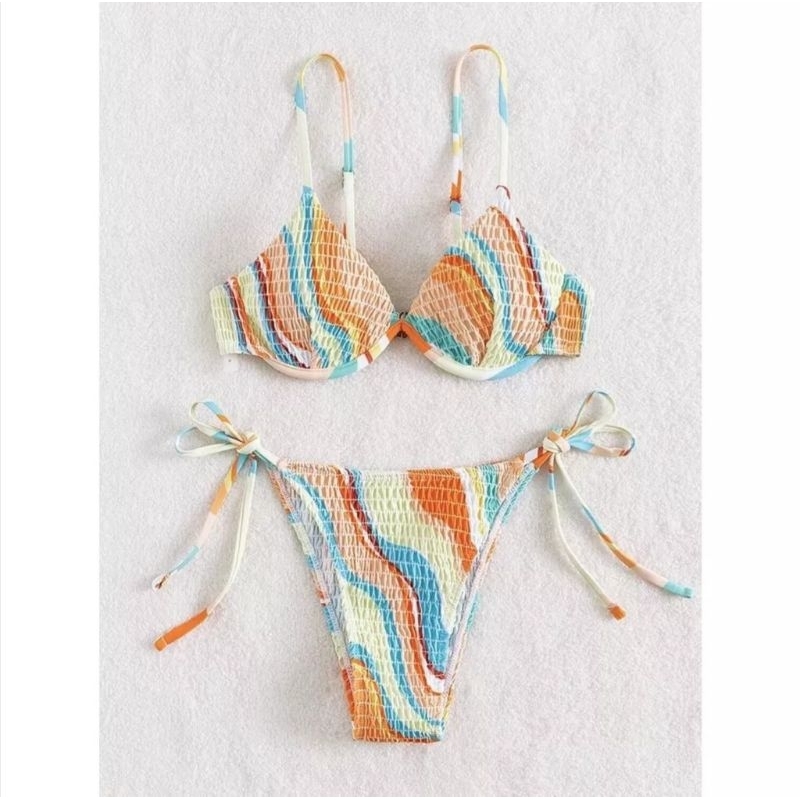 Bikini Sọc Phối Gọng Siêu Nâng Ngực Siêu Tây Độc Đáo
