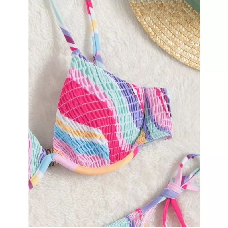 Bikini Sọc Phối Gọng Siêu Nâng Ngực Siêu Tây Độc Đáo