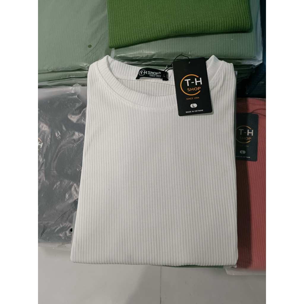 Áo thun gân chất cotton nữ, form đẹp mát mẻ giá rẻ