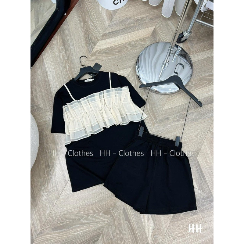 Set bộ tiểu thư kèm yếm tơ bigsize 60kg - 110kg [ N.D.L bigsize ]