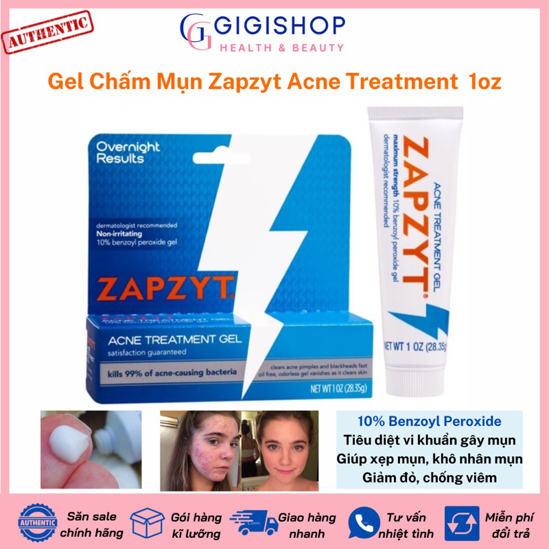 Gel Chấm Mụn Zapzyt Acne Treatment Gel 1oz