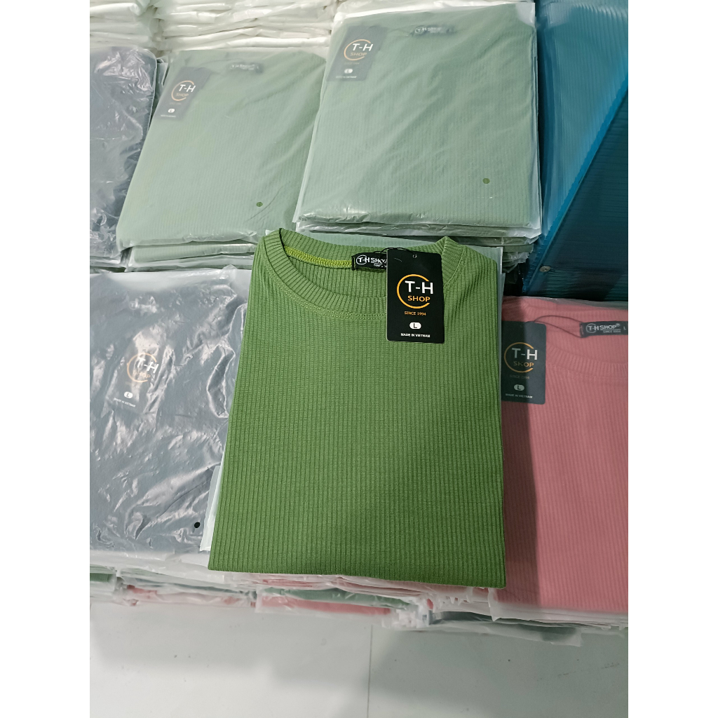 Áo thun gân chất cotton nữ, form đẹp mát mẻ giá rẻ