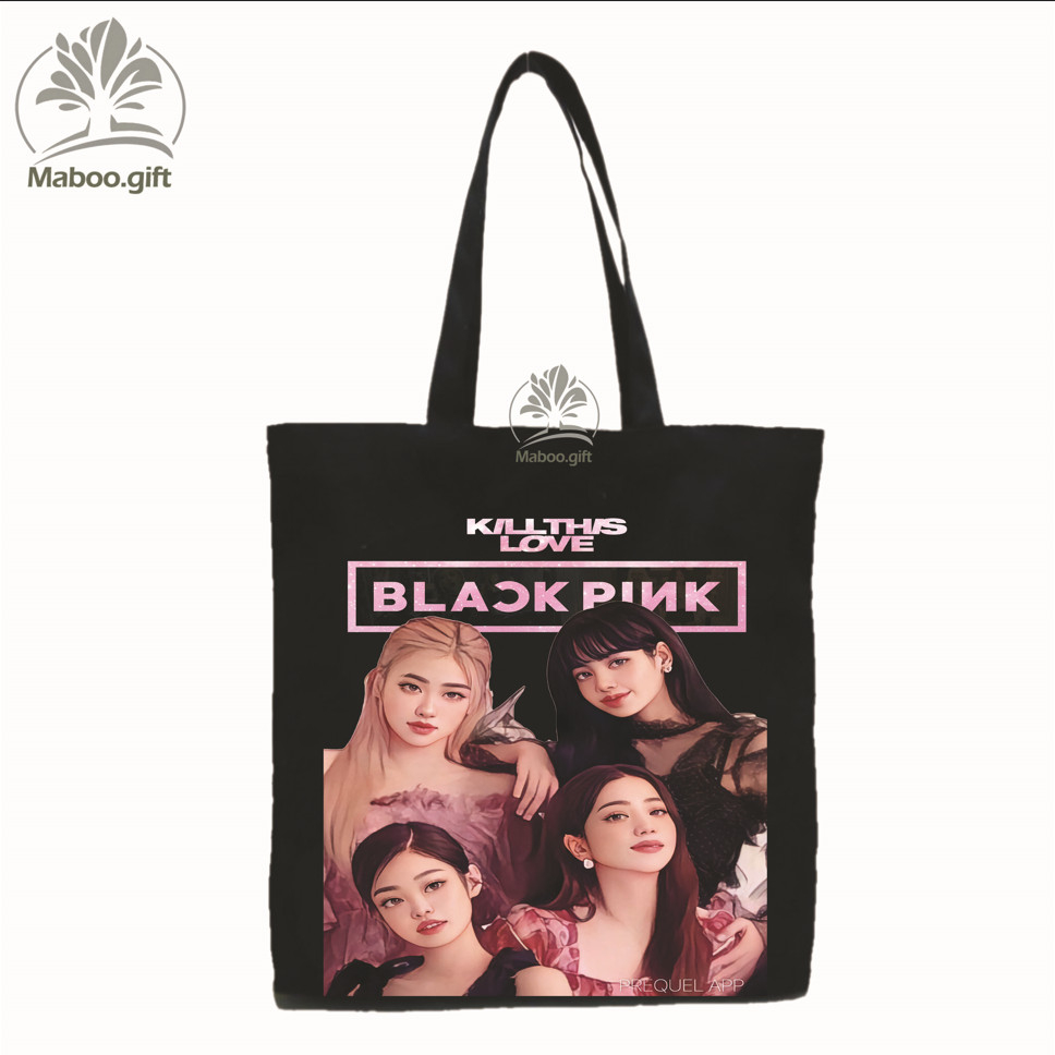 Túi vải Tote/canvas in hình Blackpink/Black Pink 25_Màu Đen _BLP