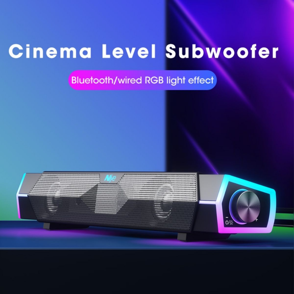 Loa Bluetooth Niye V18 Soundbar âm thanh sống động , có đèn Led, Bass mạnh thiết kế 4D có dây kết nối PC nghe nhạc