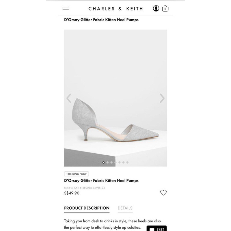 Guốc gót nhọn D'Orsay Glitter Fabric Kitten Heel Pumps