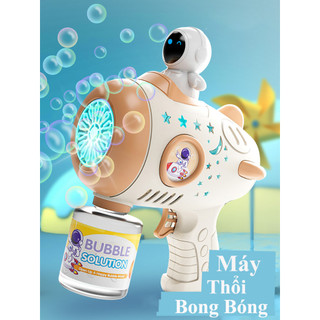 Phun Bong Bóng Không Gian Xà Phòng 15 Nòng Chạy Pin, Thế Hệ Mới - Đồ Chơi Trẻ Em Cho Bé
