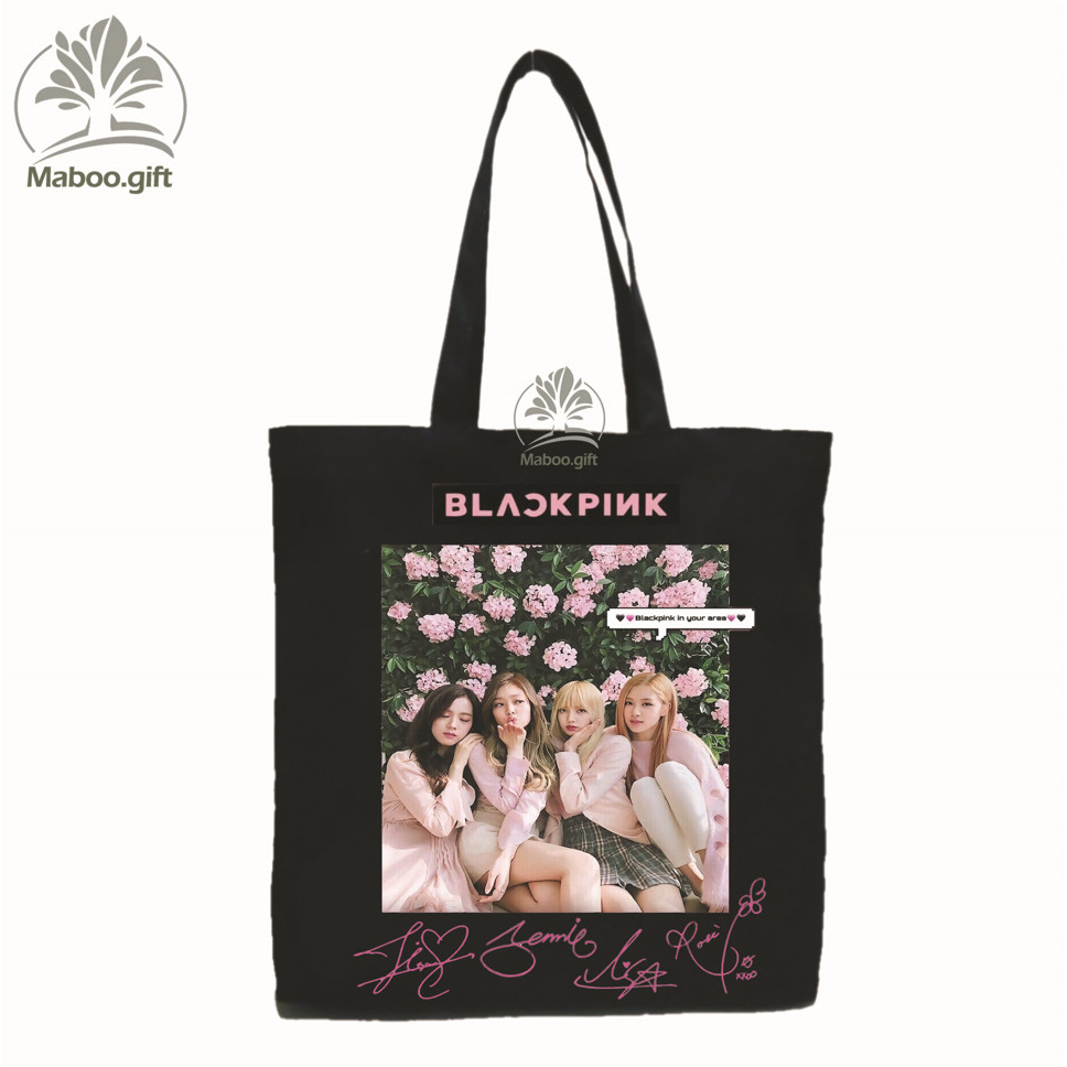 Túi vải Tote/canvas in hình Blackpink/Black Pink 37_Màu Đen/Be _BLP
