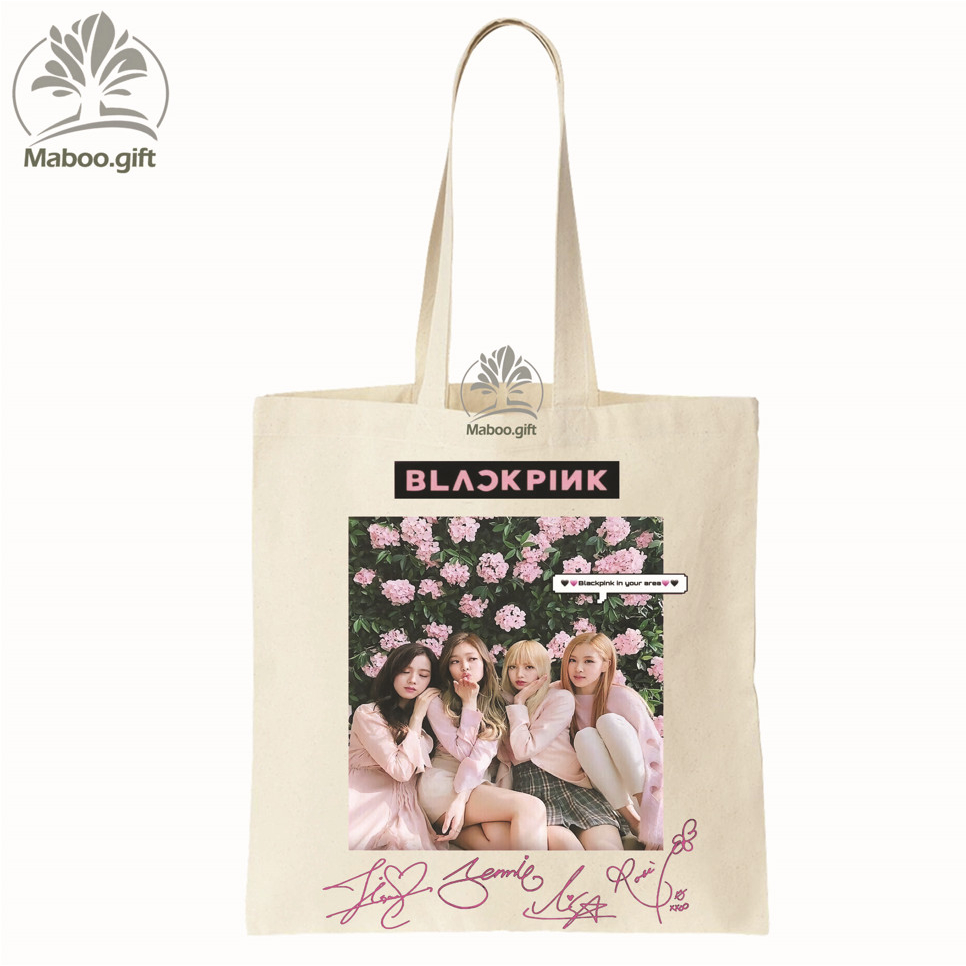 Túi vải Tote/canvas in hình Blackpink/Black Pink 37_Màu Đen/Be _BLP