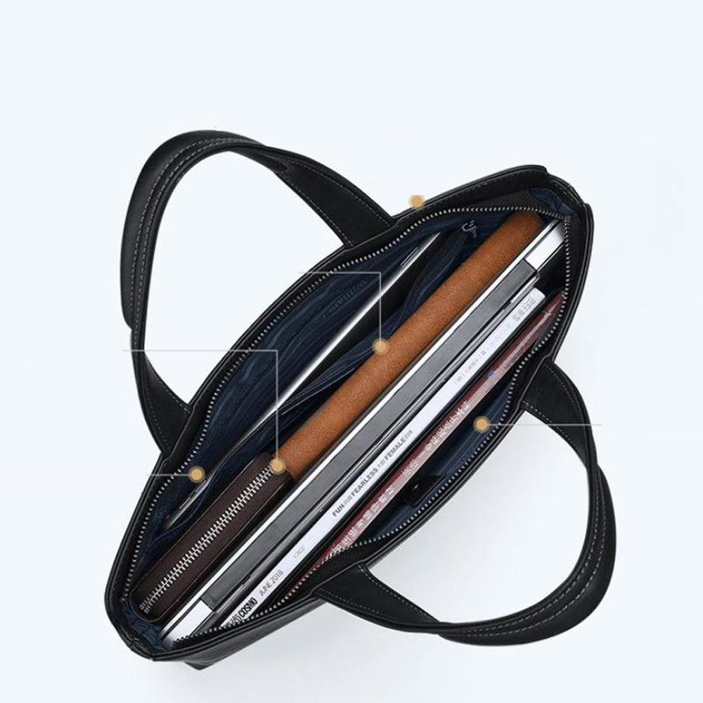 Cặp da nam công sở WilliamPOLO chất liệu da bò nguyên tấm V48