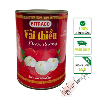 Vải ngâm đường đóng lon Bitraco 565gr