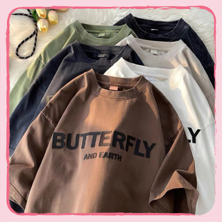 Áo thun tay lỡ, In Chữ BUTTERFLY, form rộng, Nam nữ đều mặc được (Supo Shop)