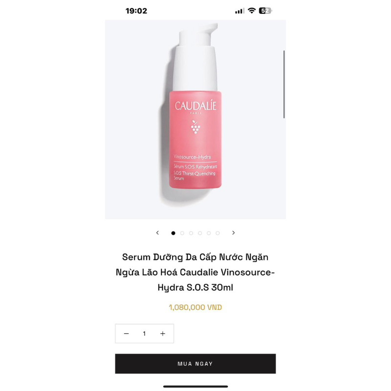 Serum cấp nước thu nhỏ lcl Caudalie fullsize 30ml