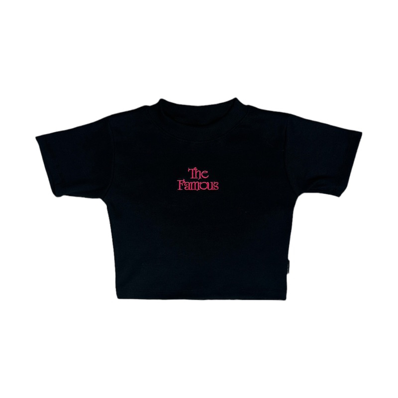 Áo phông Croptop thêu "SIGNATURE" The Famous