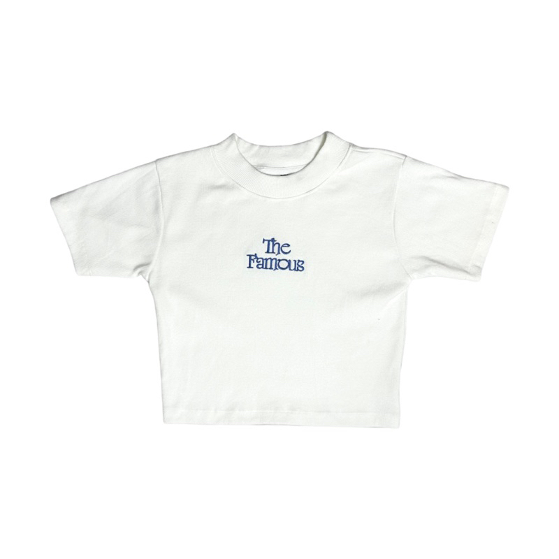 Áo phông Croptop thêu "SIGNATURE" The Famous