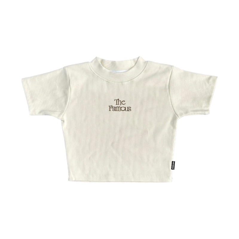 Áo phông Croptop thêu "SIGNATURE" The Famous