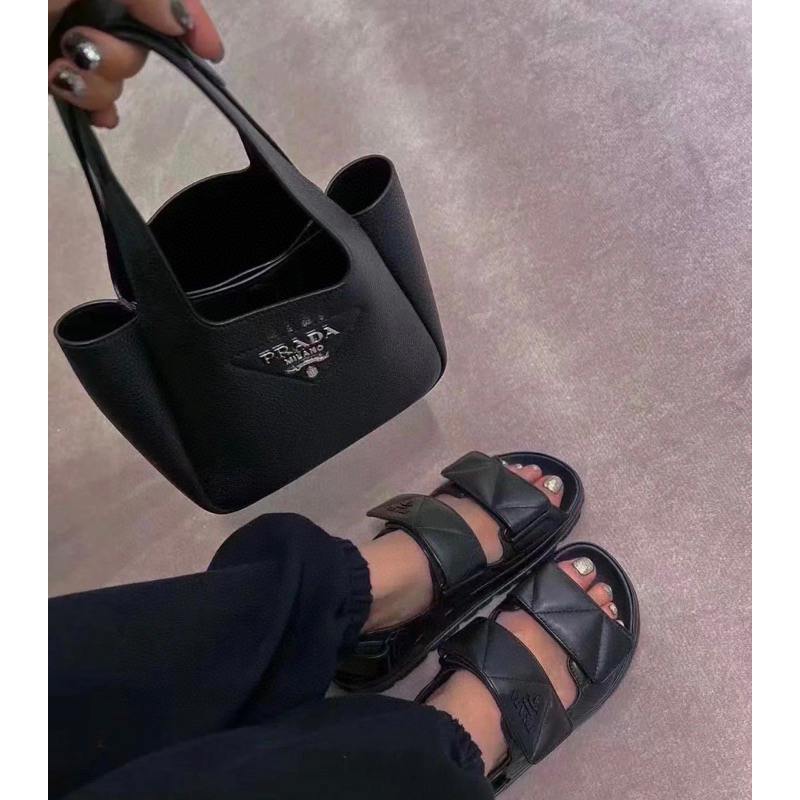 Túi Xách Prada Picotin Trắng Đen Size 18  -  By Anh Dinh Phuong