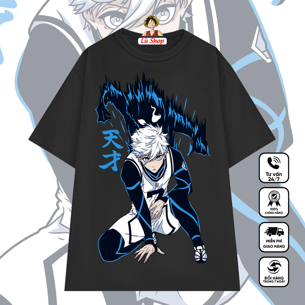 Áo phông Blue lock in hình Nagiseishiro mới nhất, áo thun Anime nam nữ, mát, mịn, đủ size