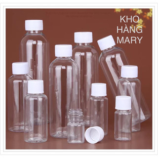 Chai nhựa nắp trắng 100ml / 70ml / 50ml / 30ml / 20ml - chai pet nắp vặn