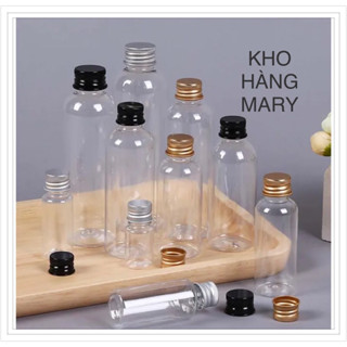 ( COMBO 5 )CHAI PET TRONG NẮP NHÔM / NẮP NHỰA ĐEN 100ml / 50ml / 30ml - CHAI NHỰA RỖNG KHÔNG MÀU CHIẾT MỸ PHẨM