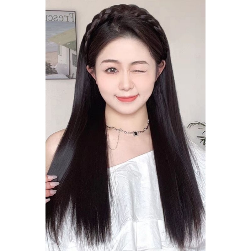 Tóc Giả Cài Băng Đô Xoăn Xù Thẳng Tết Bính Tơ Cao Cấp New