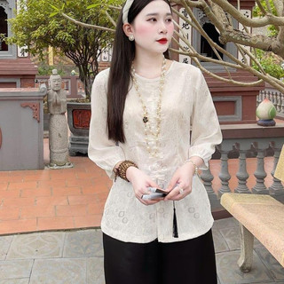 Bộ Pháp phục đi chùa chất liệu lụa gấm