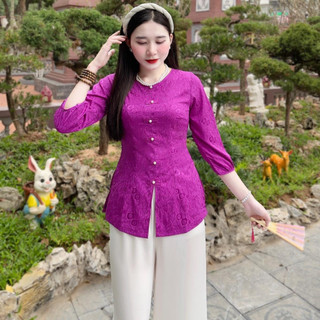 Bộ Pháp phục đi chùa chất liệu lụa gấm