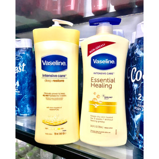 Sữa Dưỡng Thể MỸ Vaseline Intensive Care Deep Restore dành cho da khô - CHAI VÀNG