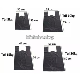 1kg túi đen có quai đựng rác, gói hàng