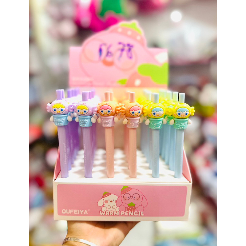 Bút Chì Bấm Ngòi 0.5mm Mẫu Gấu Dâu LOTSO, Cánh Cụt, Thú Sarino, Teddy Siêu Cute