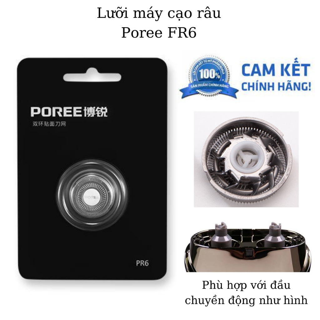 Lưỡi máy cạo râu Combo 3 lưỡi FR8, 2 lưỡi FR6 các dòng máy Flyco, Poree, Kemei, Xiaomi Enchen và 4D Shaver - Chính hãng