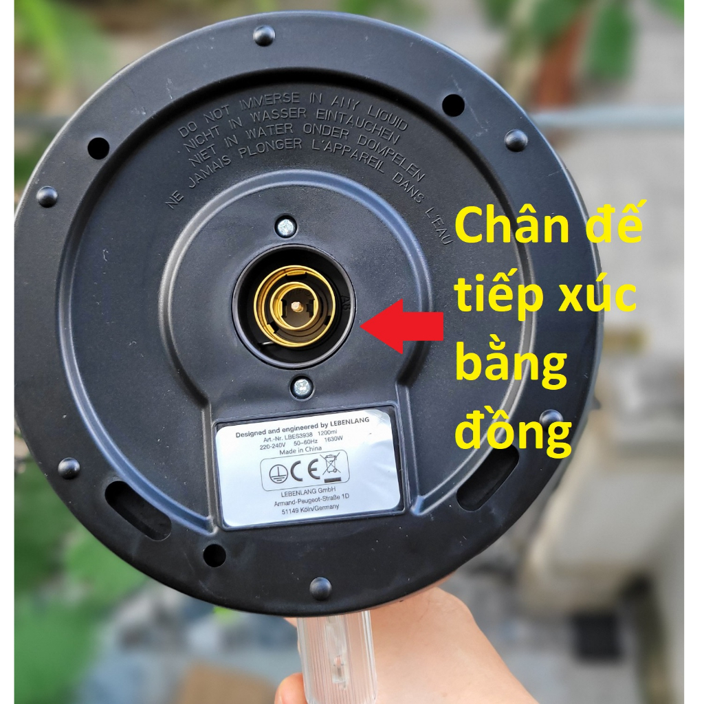 Ấm siêu tốc mini INOX 304 Lebenlang 1.2L LBES3938, 1630W, tiện lợi không gian nhỏ - Công nghệ Đức