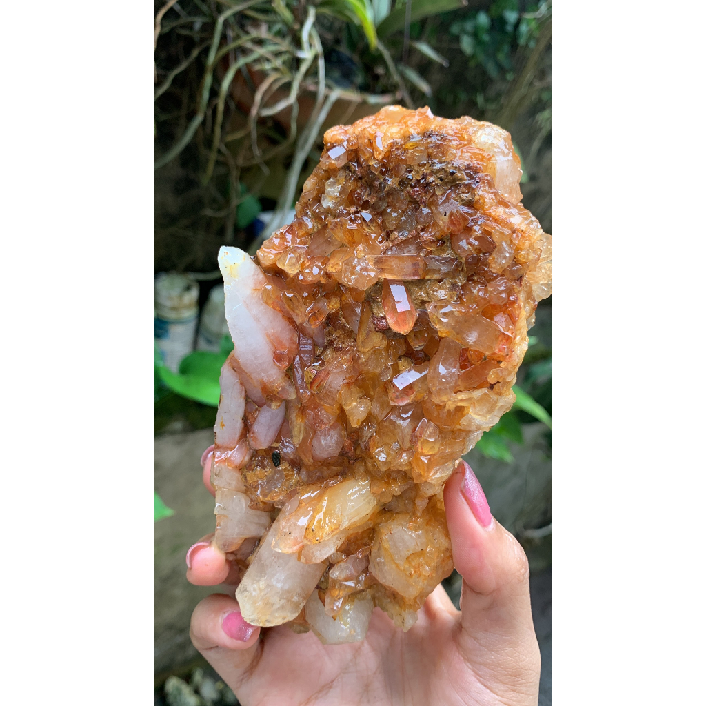 Ổ stone tự nhiên thạch anh vàng cam tự nhiên sưu tầm 8