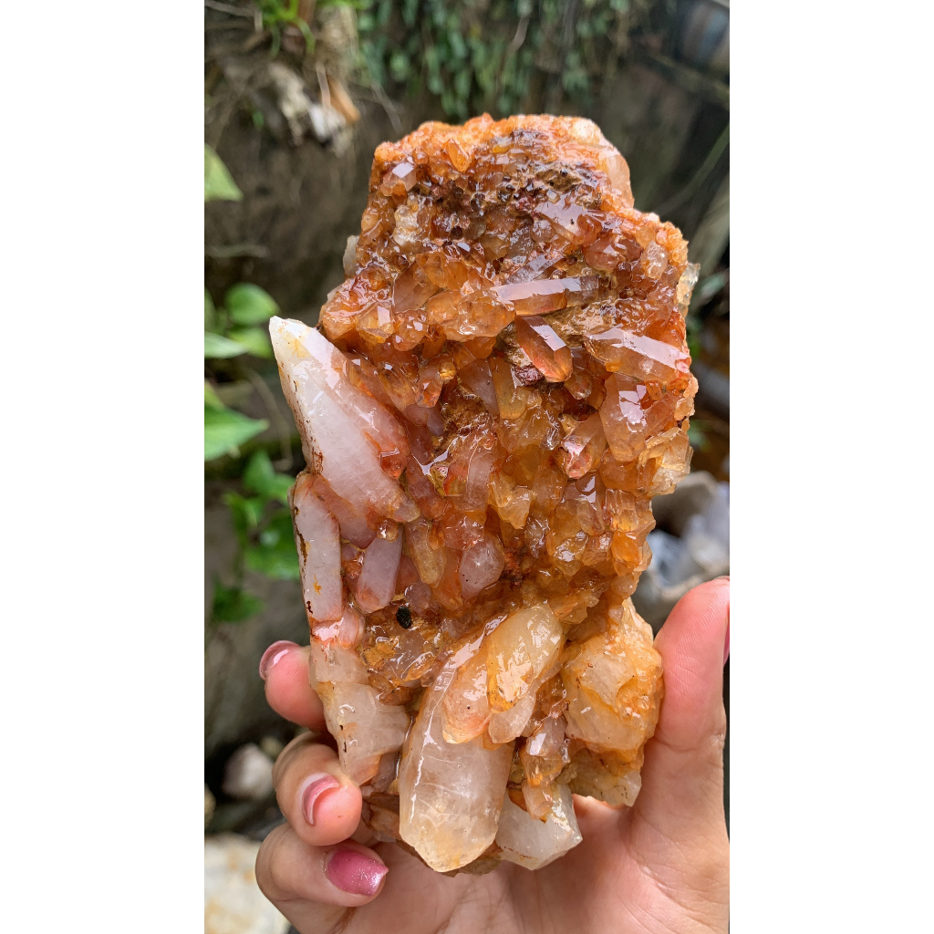 Ổ stone tự nhiên thạch anh vàng cam tự nhiên sưu tầm 8