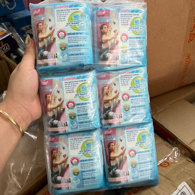 Combo 6 gói Băng vệ sinh Diana SenSi Cool Fresh Siêu mỏng không cánh 23cm 8miếng