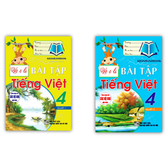 Sách - Combo Vở ô li bài tập tiếng việt 4 - tập 1 + 2 (dùng chung cho các bộ sgk hiện hành)