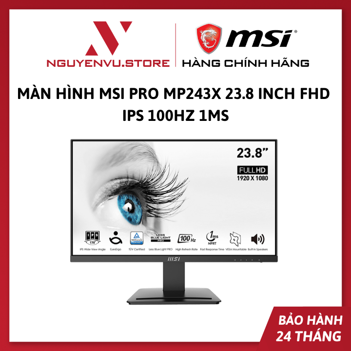 Màn hình MSI PRO MP243X 23.8 inch FHD IPS 100Hz 1ms - Hàng Chính Hãng