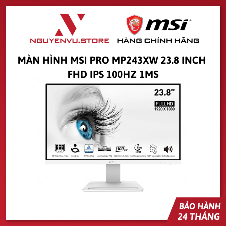 Màn hình MSI PRO MP243XW 23.8 inch FHD IPS 100Hz 1ms - Hàng Chính Hãng