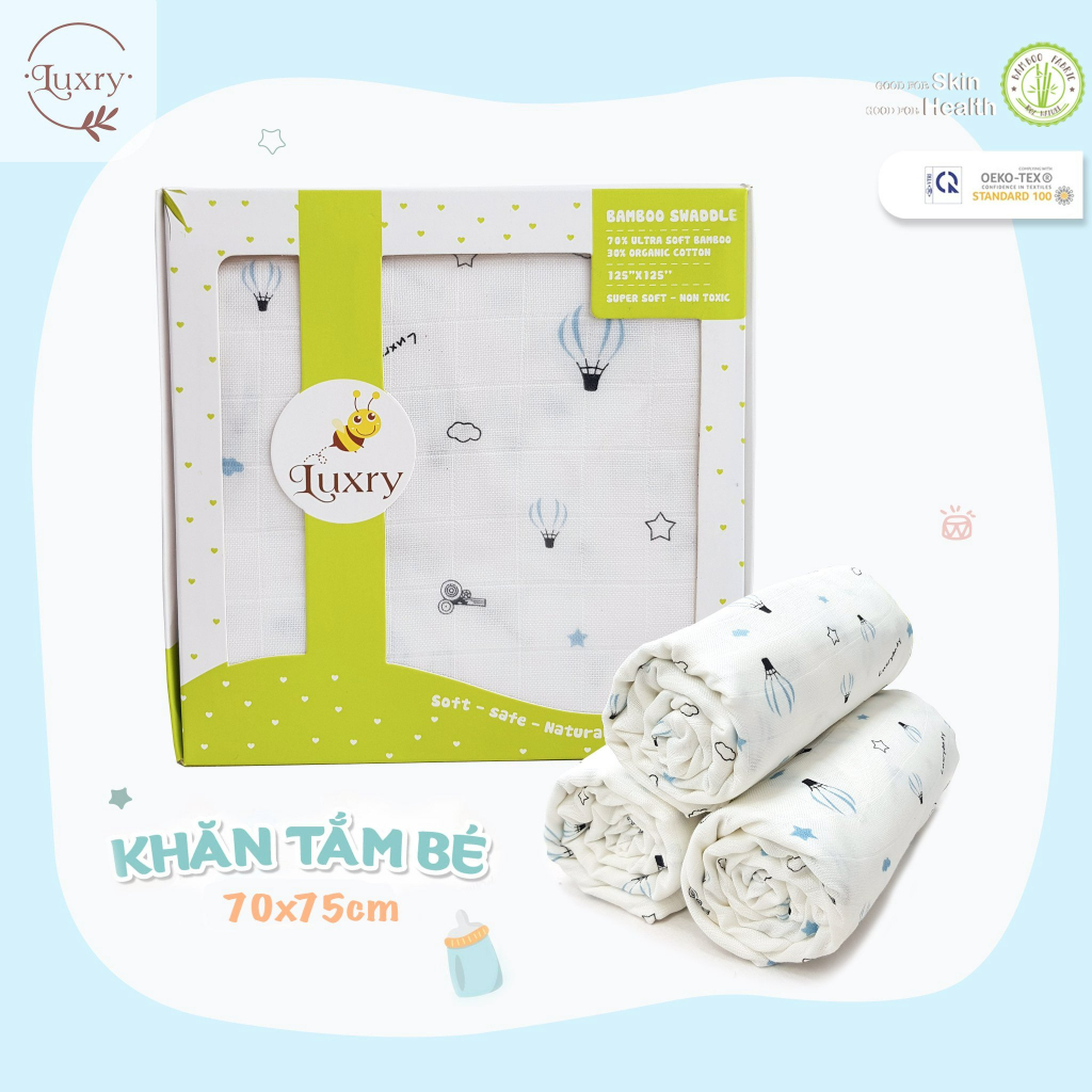 Khăn sữa, khăn đa năng từ vải sợi tre cao cấp Luxry cho trẻ sơ sinh và trẻ nhỏ